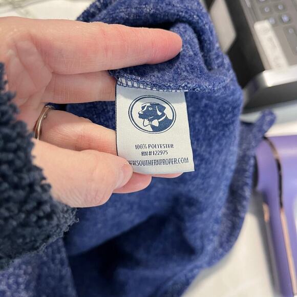 Southern proper fleece snap button pullover jacket men’s size XL red navy blue - Picture 5 of 7